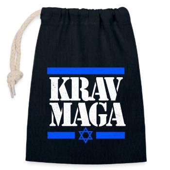 Krav Maga - Verschließbarer Geschenkbeutel aus Baumwolle (14x20cm) - Navy - Vorne