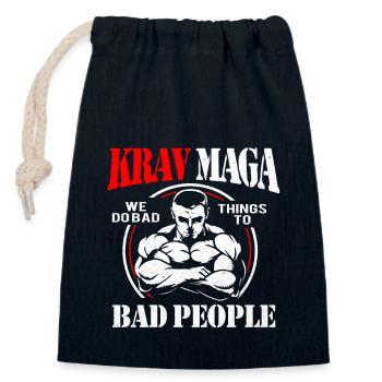 Krav Maga - Verschließbarer Geschenkbeutel aus Baumwolle (14x20cm) - Navy - Vorne