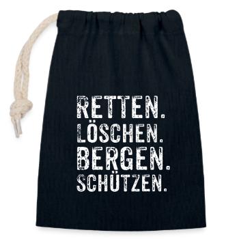 Feuerwehrmann Feuerwehr Löschen Feuer - Verschließbarer Geschenkbeutel aus Baumwolle (14x20cm) - Navy - Vorne