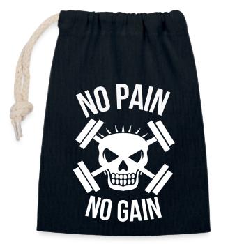 weight training - Closable cotton gift bag (14x20cm) - navy - Front