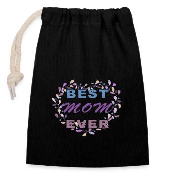 Mothers day - Closable cotton gift bag (14x20cm) - black - Front