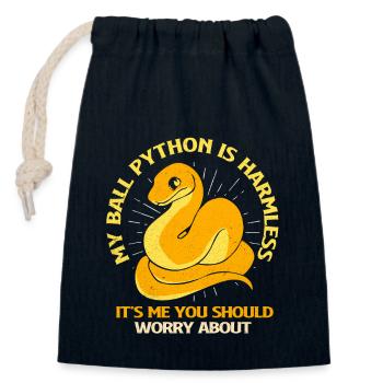 Python - Closable cotton gift bag (14x20cm) - navy - Front
