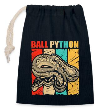 Python - Closable cotton gift bag (14x20cm) - navy - Front