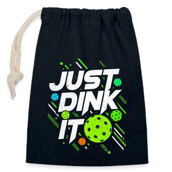 Pickleball - Closable cotton gift bag (14x20cm) - navy - Front