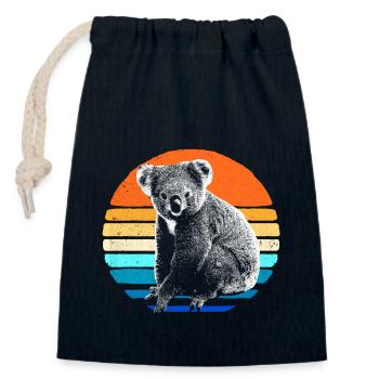 Koala - Sac cadeau en coton avec cordon (14 x 20 cm) - bleu marine - Devant
