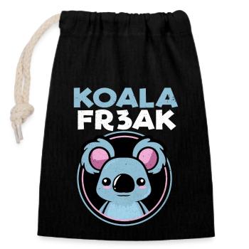 Koala - Sac cadeau en coton avec cordon (14 x 20 cm) - noir - Devant