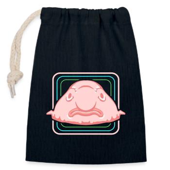 Blobfisch Tiefsee Grumpy Introvertiert Geschenk - Verschließbarer Geschenkbeutel aus Baumwolle (14x20cm) - Navy - Vorne