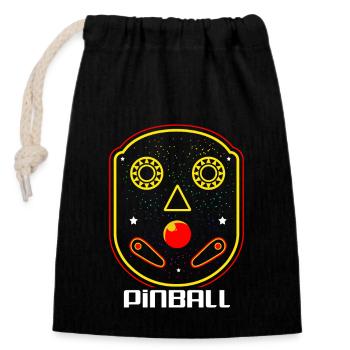 Flipper Pinball Flipperautomat Flipperhebel Game - Verschließbarer Geschenkbeutel aus Baumwolle (14x20cm) - Schwarz - Vorne