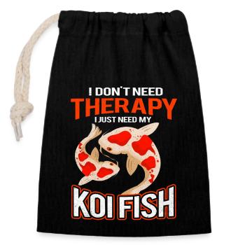 Koi - Closable cotton gift bag (14x20cm) - black - Front