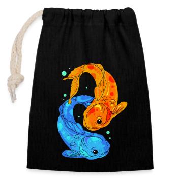 Koi - Closable cotton gift bag (14x20cm) - black - Front