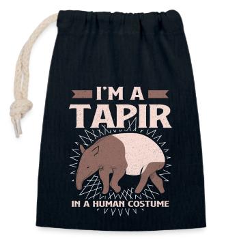 Tapir - Closable cotton gift bag (14x20cm) - navy - Front