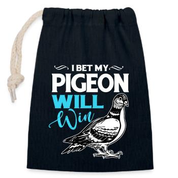 Pigeons de course Pigeonnier Pigeonnier Tourterelle - Sac cadeau en coton avec cordon (14 x 20 cm) - bleu marine - Devant