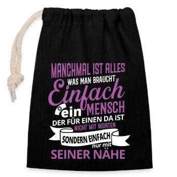 Altenpflegerin Engel Pflegerin Pflege Altenheim - Verschließbarer Geschenkbeutel aus Baumwolle (14x20cm) - Schwarz - Vorne