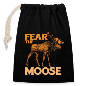 Elche Elche Cerf cerf renne cadeau de cerf - Sac cadeau en coton avec cordon (14 x 20 cm) - noir - Devant