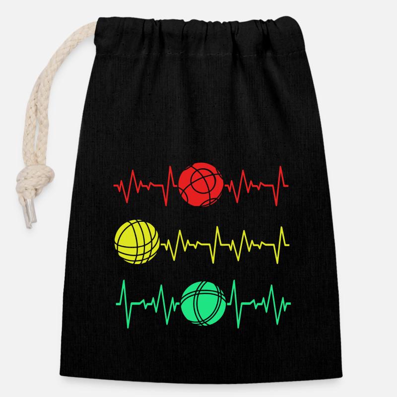 Pétanque Bocce Raffa Boule Sport Ball Petanque - Closable cotton gift bag (14x20cm) - black