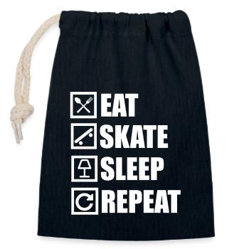 Skate - Verschließbarer Geschenkbeutel aus Baumwolle (14x20cm) - Navy - Vorne