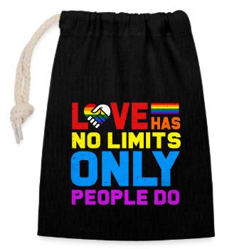 LGBT - Verschließbarer Geschenkbeutel aus Baumwolle (14x20cm) - Schwarz - Vorne