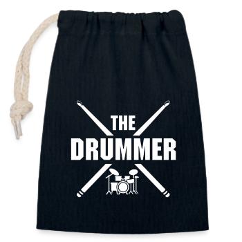 Drummer Drummer Music Instrument Drum Band - Closable cotton gift bag (14x20cm) - navy - Front