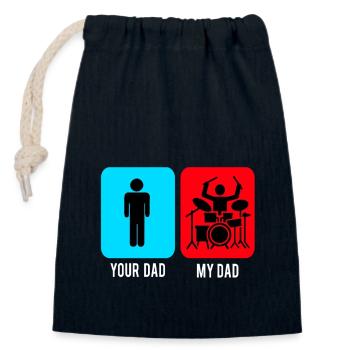 Batteur Batteur Drummer Musique Instrument Tambour Band - Sac cadeau en coton avec cordon (14 x 20 cm) - bleu marine - Devant