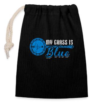 Bluegrass Music Player Banjo Vintage - Closable cotton gift bag (14x20cm) - black - Front
