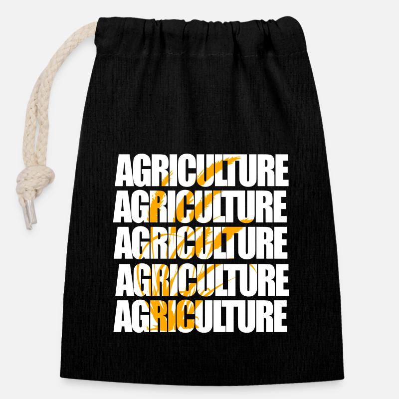 Agriculture - Landwirtschaft - Verschließbarer Geschenkbeutel aus Baumwolle (14x20cm) - Schwarz