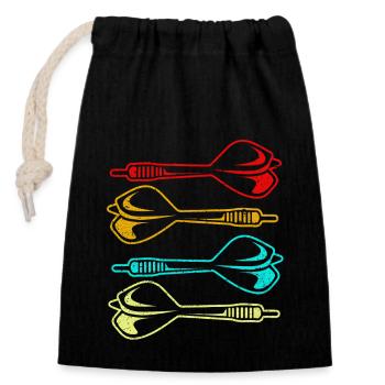 Dart - Closable cotton gift bag (14x20cm) - black - Front