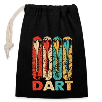 Dart - Closable cotton gift bag (14x20cm) - black - Front