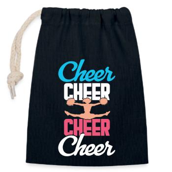 Cheer Cheer Cheer Cheer Cheer Pom-pom girl - Sac cadeau en coton avec cordon (14 x 20 cm) - bleu marine - Devant