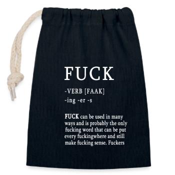 fuck, fuck you, fuck off - Verschließbarer Geschenkbeutel aus Baumwolle (14x20cm) - Navy - Vorne