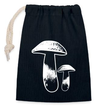 Champignons cèpes - Sac cadeau en coton avec cordon (14 x 20 cm) - bleu marine - Devant