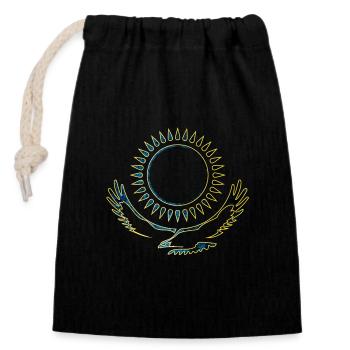 Kazakhstan Adler noble - Closable cotton gift bag (14x20cm) - black - Front
