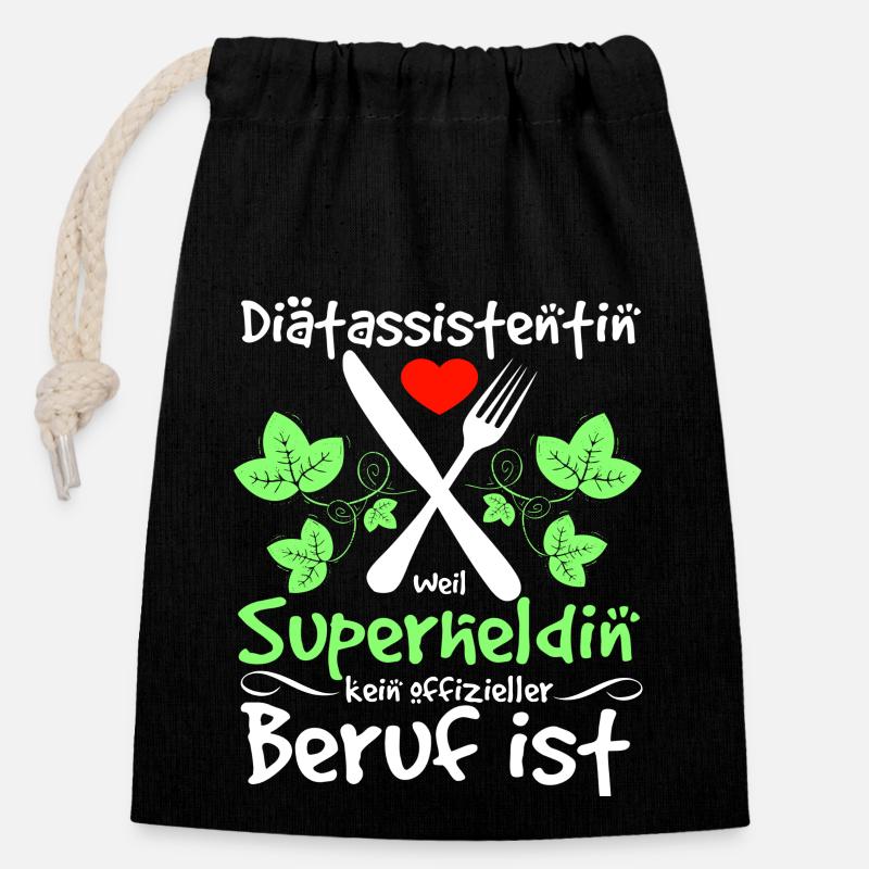 Diätassistentin Beruf Diät Ernährung Sport - Verschließbarer Geschenkbeutel aus Baumwolle (14x20cm) - Schwarz