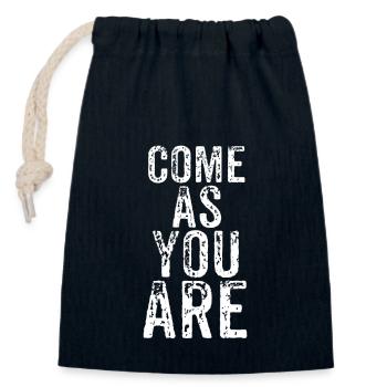 musicien - Sac cadeau en coton avec cordon (14 x 20 cm) - bleu marine - Devant