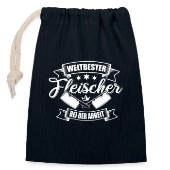 Fleischer Metzger Schlachter - Verschließbarer Geschenkbeutel aus Baumwolle (14x20cm) - Navy - Vorne