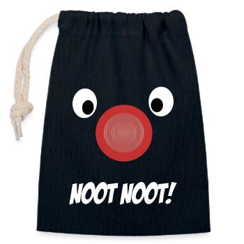Noot Noot Pinguin - Verschließbarer Geschenkbeutel aus Baumwolle (14x20cm) - Navy - Vorne