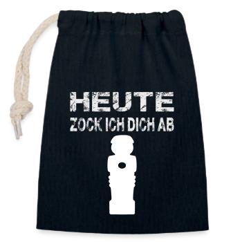 Tischfussball Kicker Tischkickern Tischfußball - Verschließbarer Geschenkbeutel aus Baumwolle (14x20cm) - Navy - Vorne