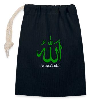 Astaghfirulah | 'Allah' in Arabic calligraphy | - Closable cotton gift bag (14x20cm) - navy - Front