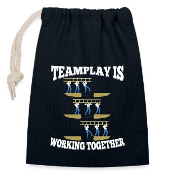 Chemise Teamplay - Sac cadeau en coton avec cordon (14 x 20 cm) - bleu marine - Devant