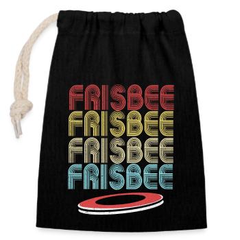 Frisbee - Verschließbarer Geschenkbeutel aus Baumwolle (14x20cm) - Schwarz - Vorne