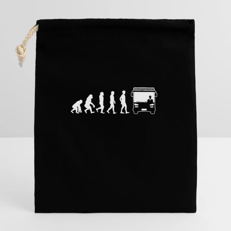 Busfahrer Shirt Evolution Busfahrer Verschließbarer Geschenkbeutel aus Baumwolle (14x20cm)