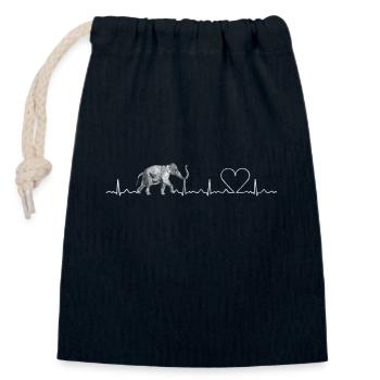 Herzschlag Elefant - Verschließbarer Geschenkbeutel aus Baumwolle (14x20cm) - Navy - Vorne