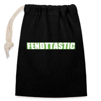 Fendttastic Agriculture Tractor Farmer Farmer - Closable cotton gift bag (14x20cm) - black - Front
