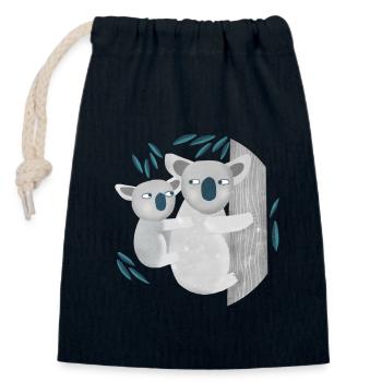 Koala - Closable cotton gift bag (14x20cm) - navy - Front