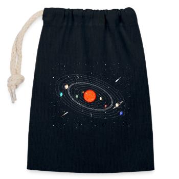 Galaxy Universe Planet Mars - Sac cadeau en coton avec cordon (14 x 20 cm) - bleu marine - Devant