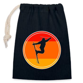 Freeride Extremskifahren Free Riding Ski - Verschließbarer Geschenkbeutel aus Baumwolle (14x20cm) - Navy - Vorne