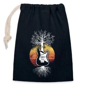 Guitare Rock Rock n Roll Music Guitarist Gift - Sac cadeau en coton avec cordon (14 x 20 cm) - bleu marine - Devant