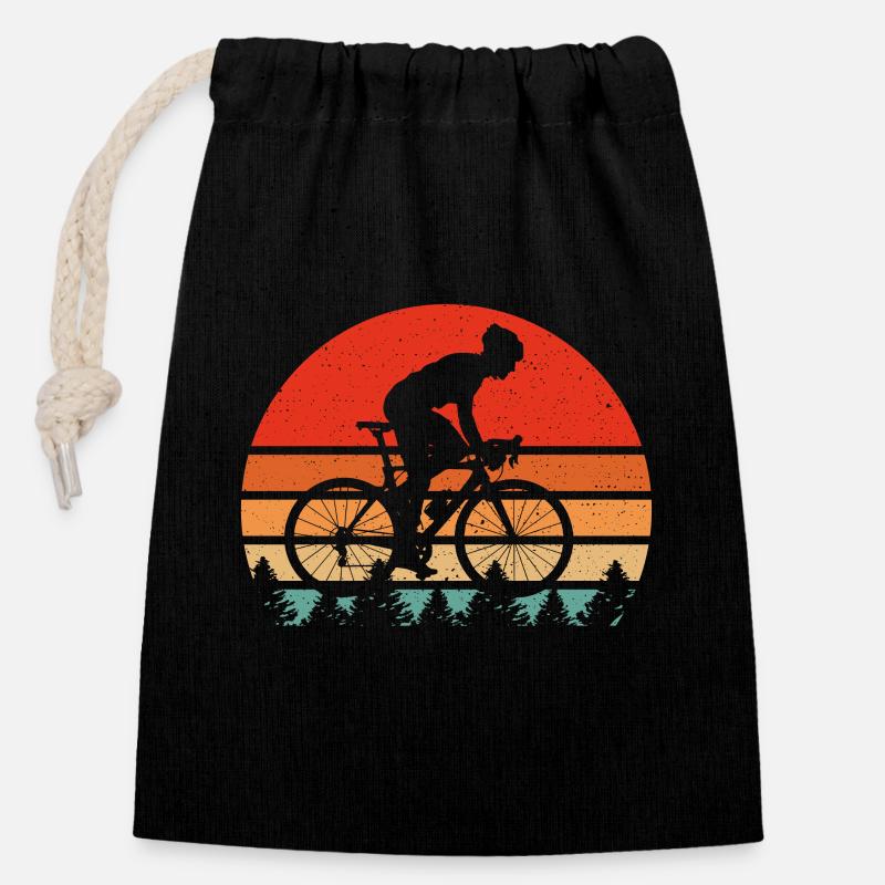 Vélo Vélo Design Cadeaux pour cyclistes - Sac cadeau en coton avec cordon (14 x 20 cm) - noir