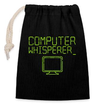 Informatik Computer Programmierer Informatiker - Verschließbarer Geschenkbeutel aus Baumwolle (14x20cm) - Schwarz - Vorne