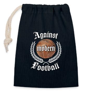Against modern Football Fußball Ultras Fan - Verschließbarer Geschenkbeutel aus Baumwolle (14x20cm) - Navy - Vorne