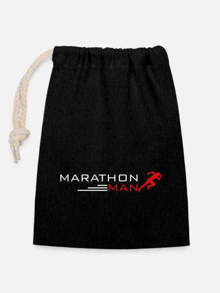 Marathon Man - Mann - Verschließbarer Geschenkbeutel aus Baumwolle (14x20cm) - Schwarz